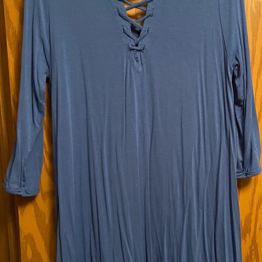 Kori America size Large blue tunic dress.
